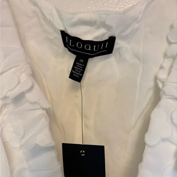 NWT Eloquii Size 20 White Textured Cut-Out Maxi Dress 3/4 Sleeve - Picture 4 of 4